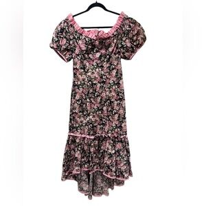 Vintage Liberty House Hawaii Lola Jrs. Pink Floral Romantic Cottagecore Dress